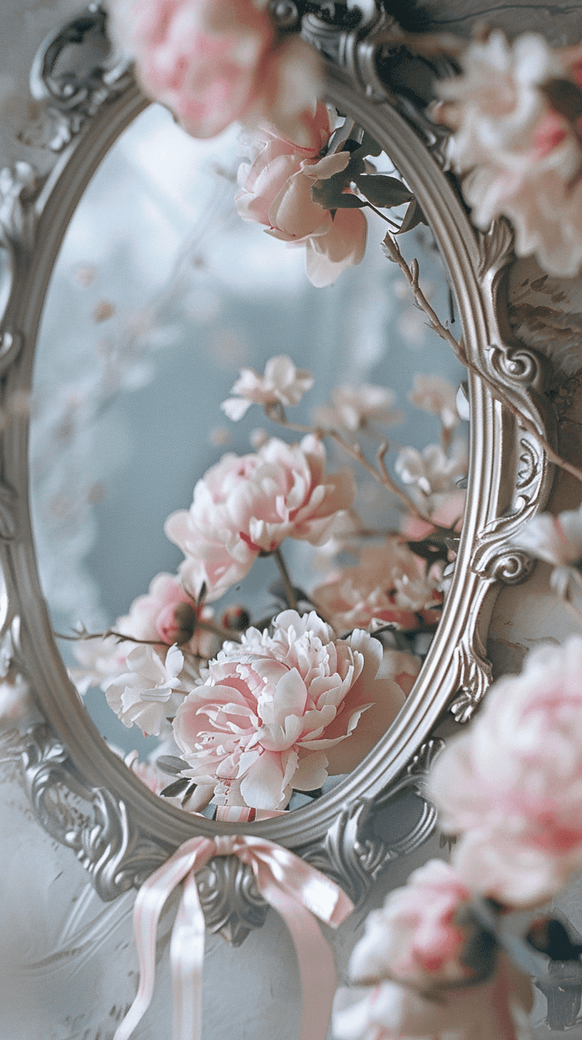 Coquette Wallpaper 5 - Pink Bows Ribbons Vintage Pinterest Aesthetic Phone Background HD