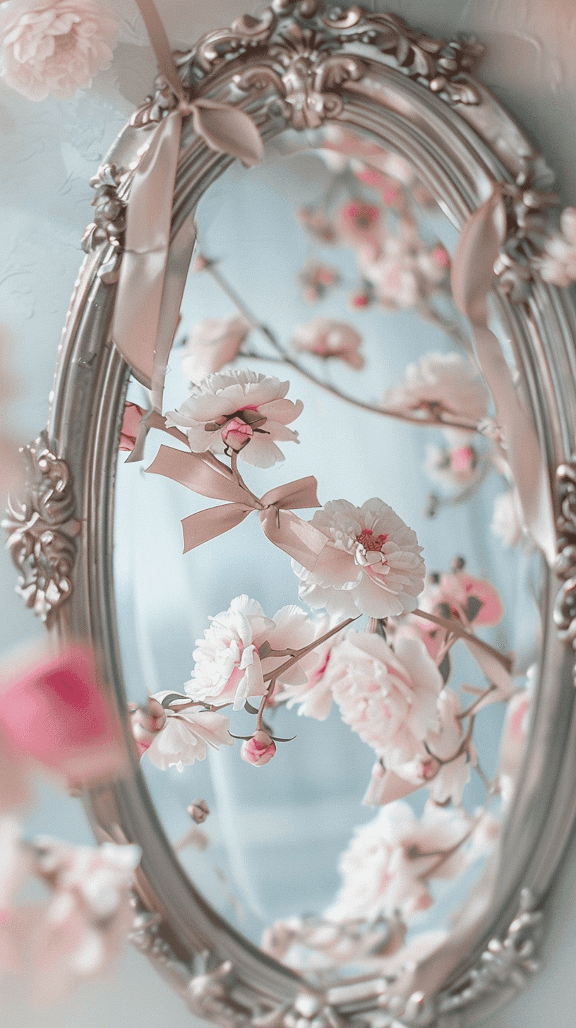 Coquette Wallpaper 7 - Pink Bows Ribbons Vintage Pinterest Aesthetic Phone Background HD