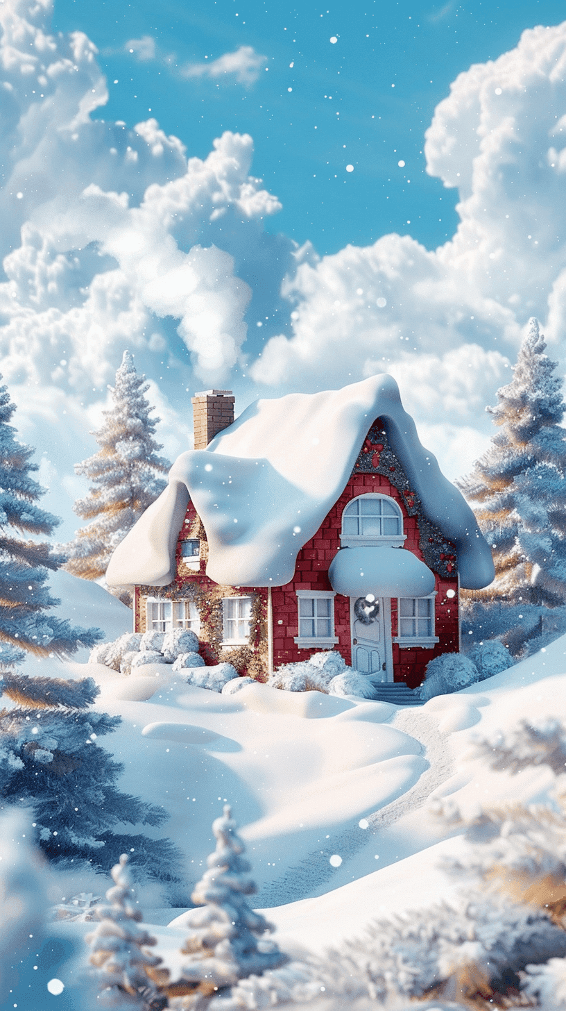 Peppa Pig House Wallpaper 15 - Cute Red House on the Hill Phone Background HD