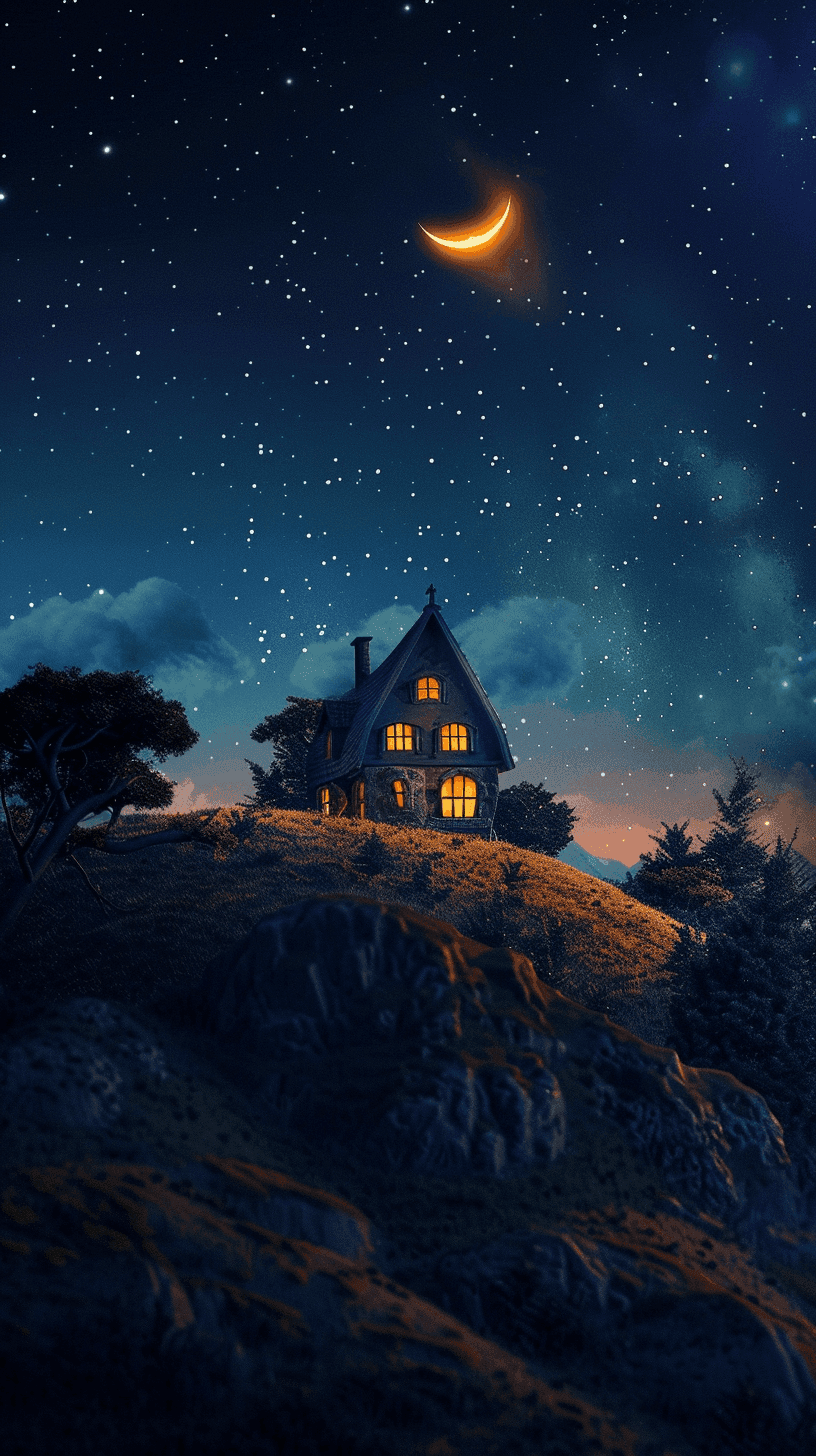 Peppa Pig House Wallpaper 20 - Cute Red House on the Hill Phone Background HD