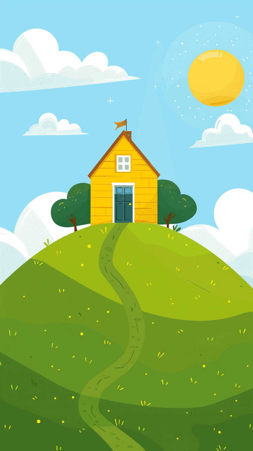 Peppa Pig House Wallpaper 22 - Cute Red House on the Hill Phone Background HD