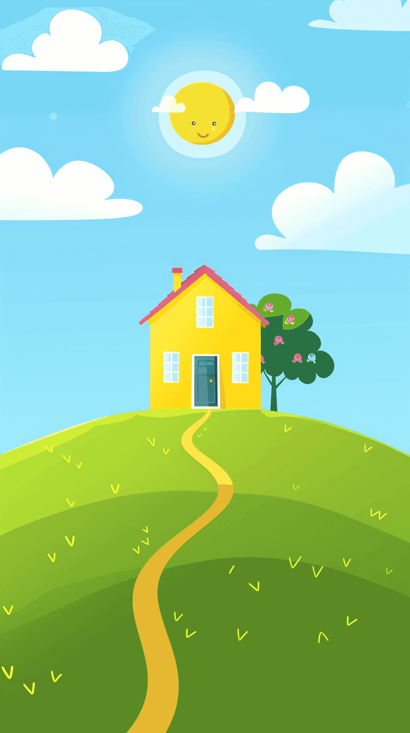 Peppa Pig House Wallpaper 23 - Cute Red House on the Hill Phone Background HD