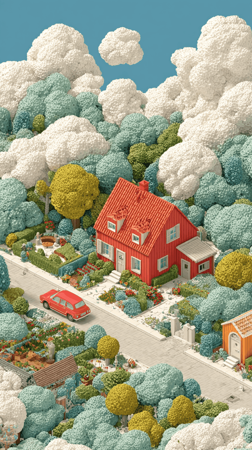 Peppa Pig House Wallpaper 8 - Cute Red House on the Hill Phone Background HD